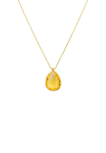 Citrine Necklace with gold and sterling silver setting