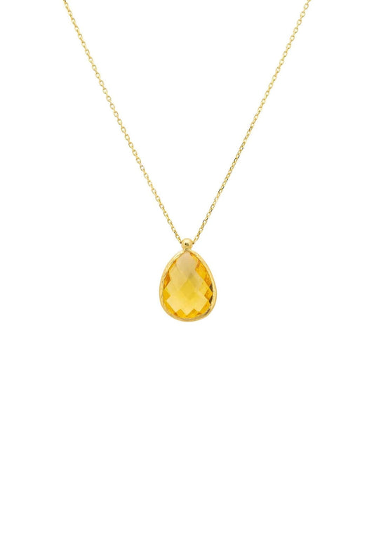 Citrine Necklace with gold and sterling silver setting