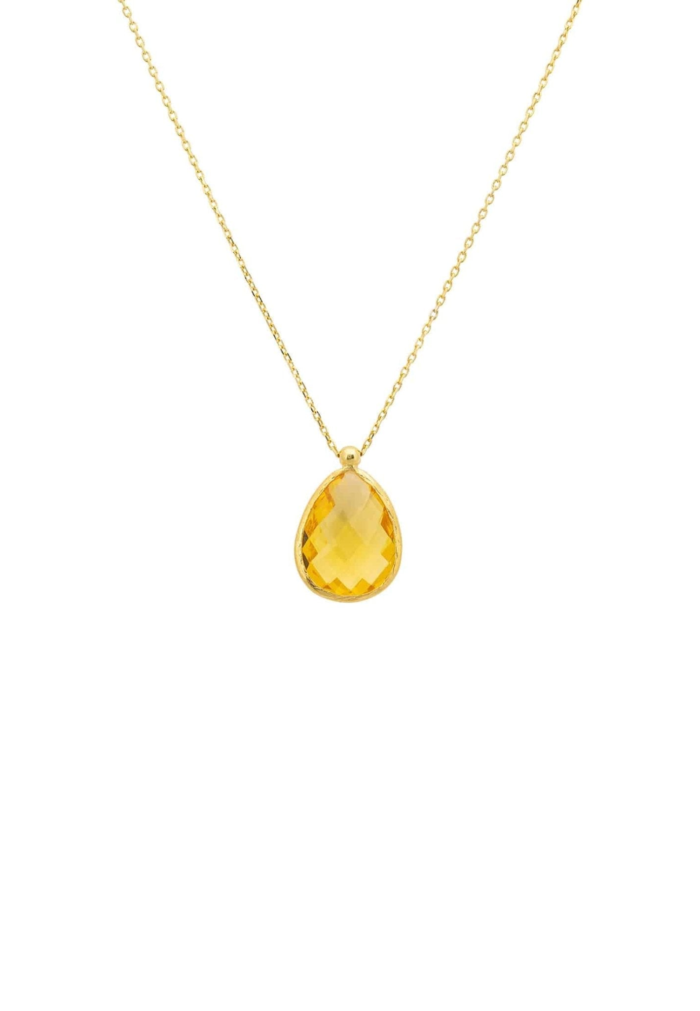 Sunburst Citrine Gemstone Necklace