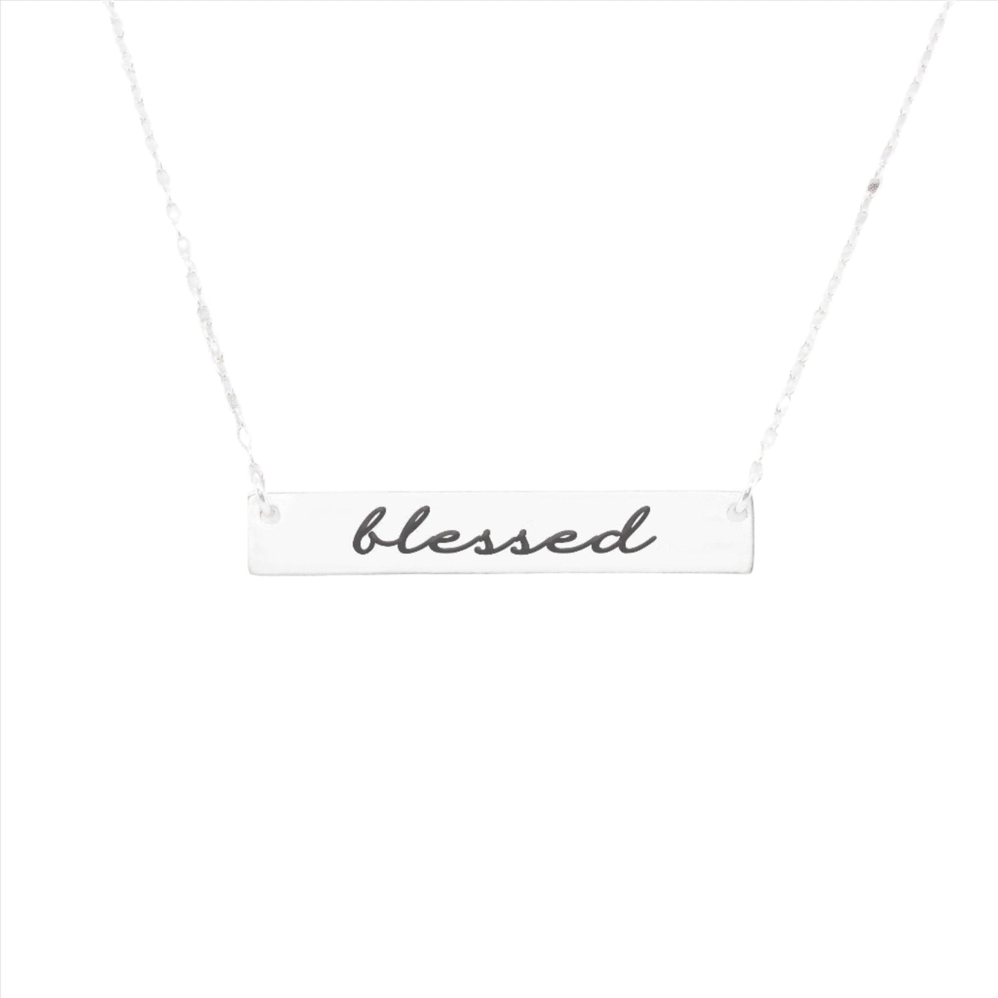 Personalized Silver Bar Necklace Inspirational Jewelry 