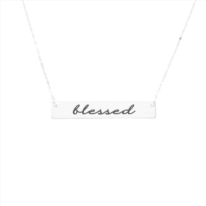 Personalized Silver Bar Necklace Inspirational Jewelry 