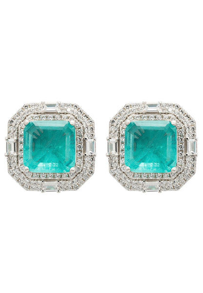 Kara Paraiba Tourmaline Large Stud Earrings Silver