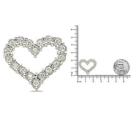 Diamond Open Heart 18" Pendant Necklace