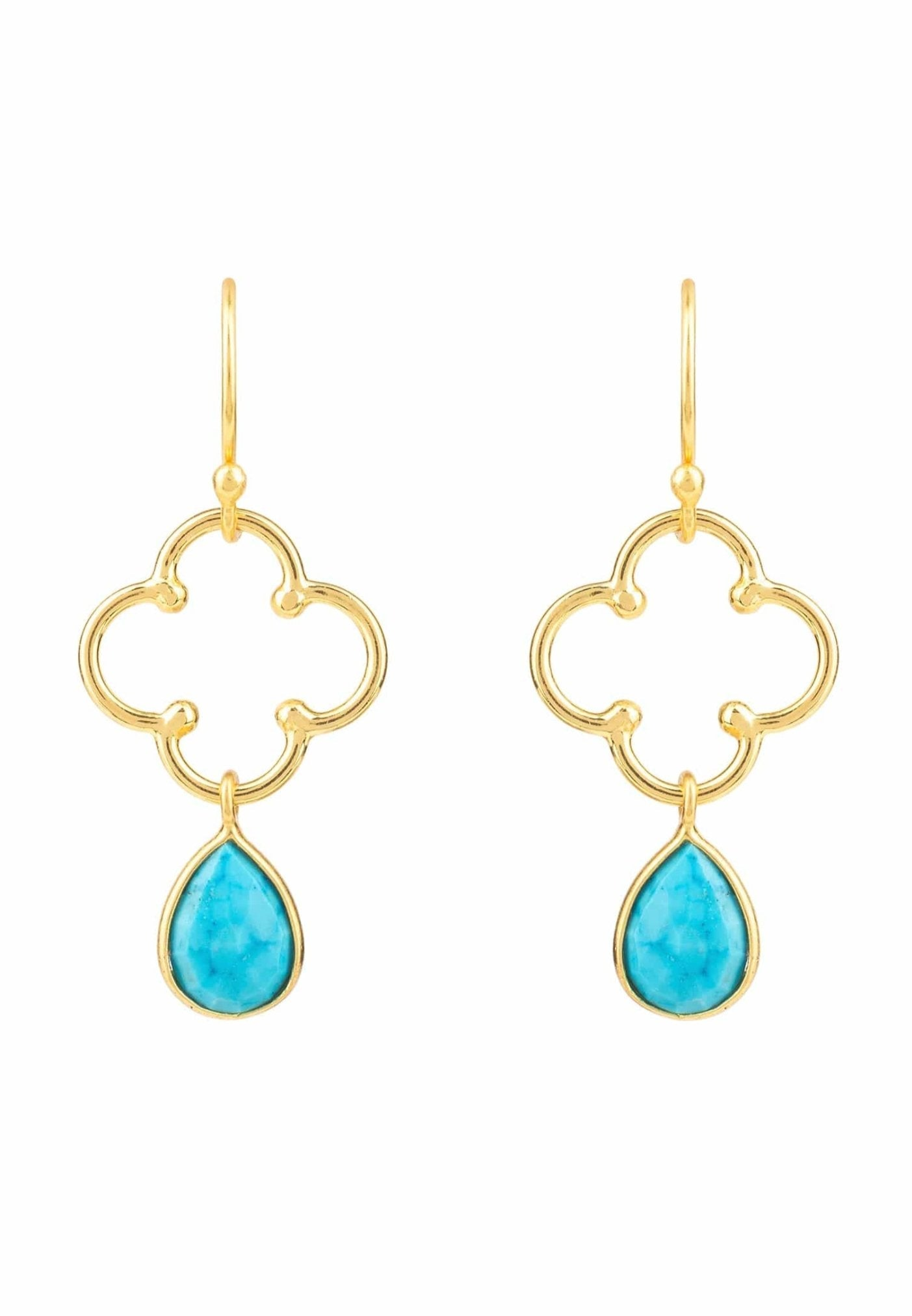 Clover & Turquoise Gemstone Earrings