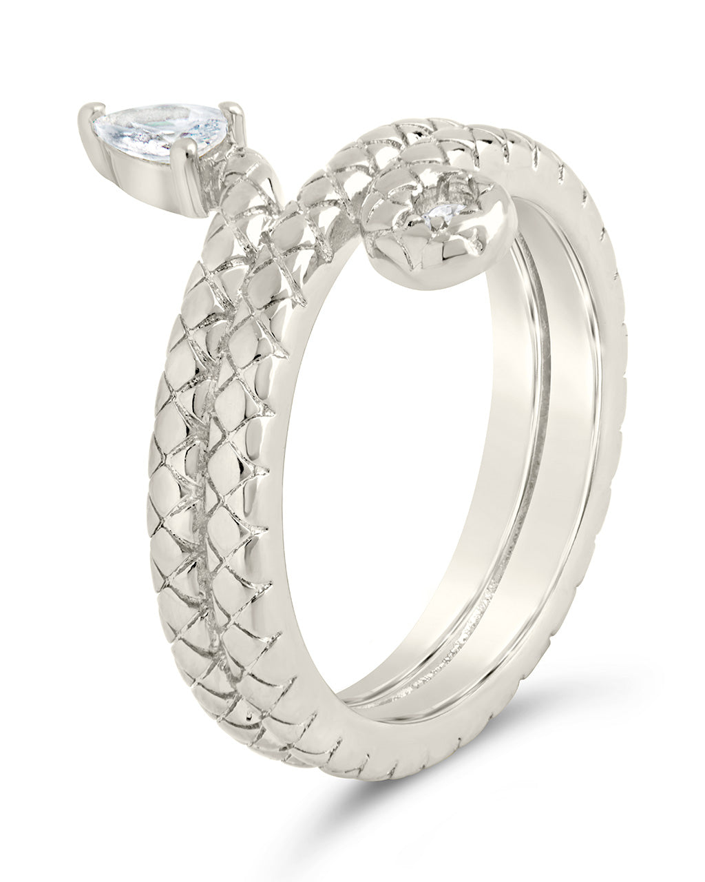 Waverly CZ Snake Ring in silver