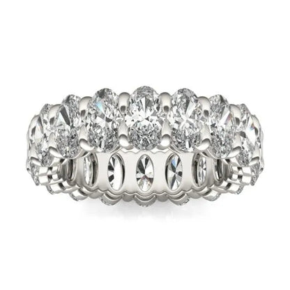 4 CTW Oval Lab Grown Diamond Couture Classic Eternity Ring 14K White Gold (G-Vs)