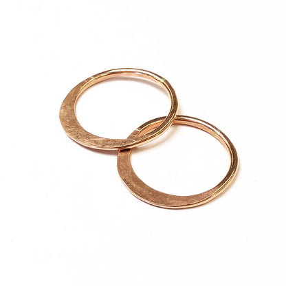 Minimalist gold stacker ring with hammered texture