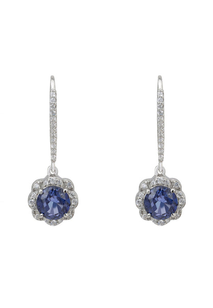 Matilda Drop Earrings Tanzanite Silver