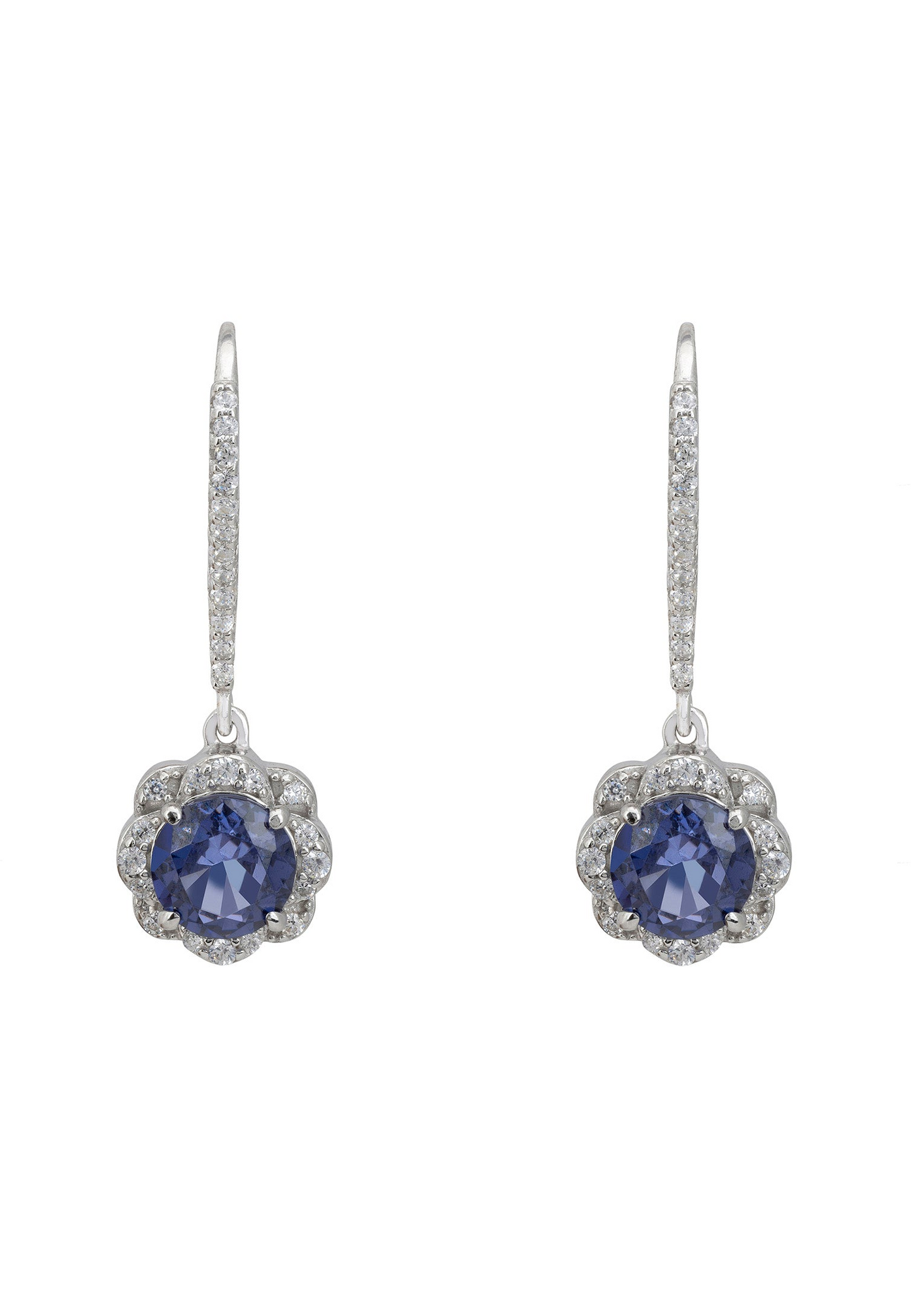 Matilda Drop Earrings Tanzanite Silver