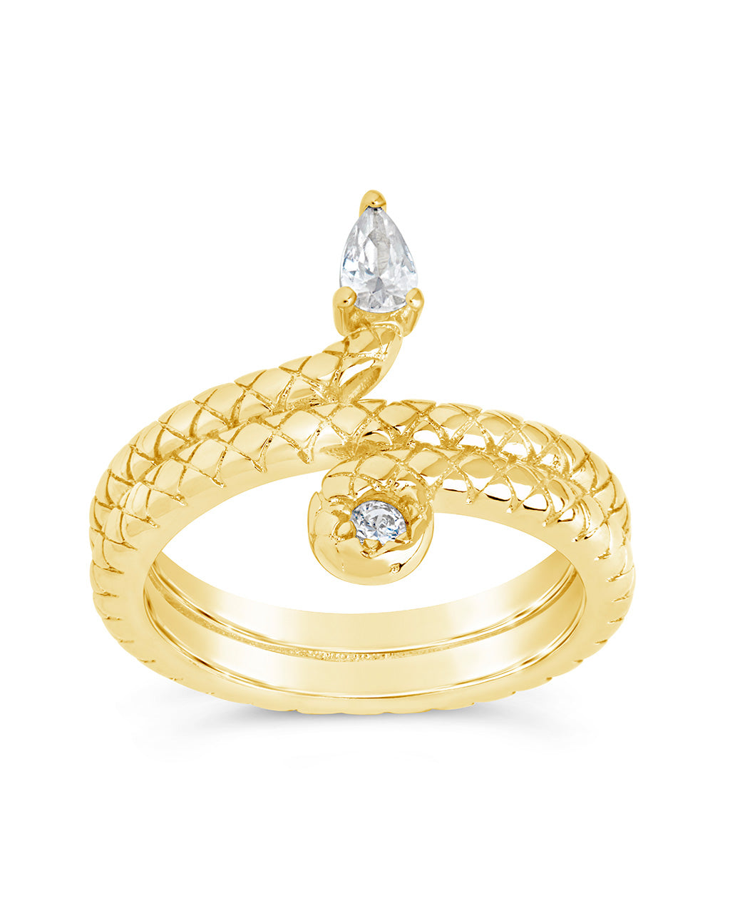 Waverly CZ Snake Ring in gold