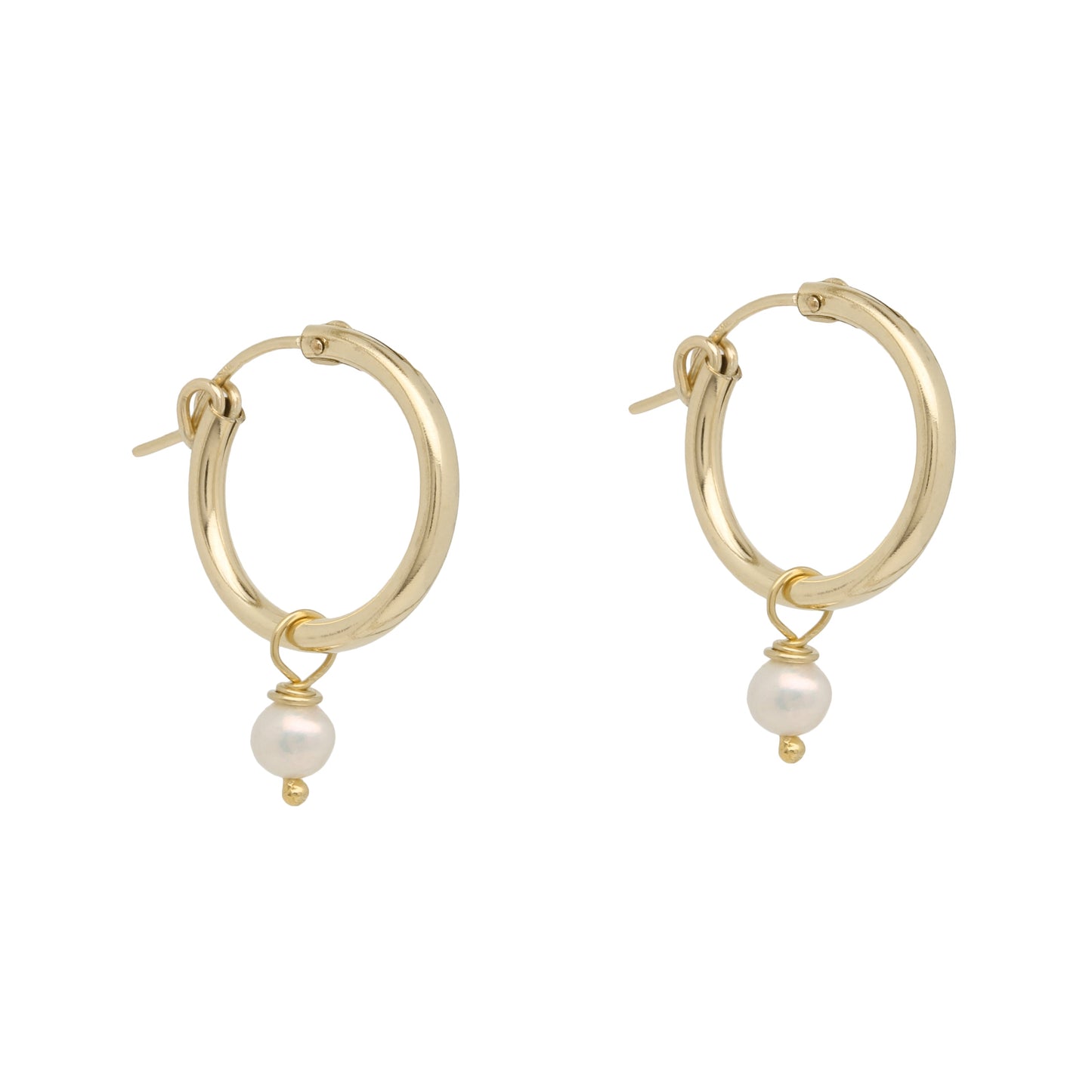 Dainty 14k gold hoop earrings