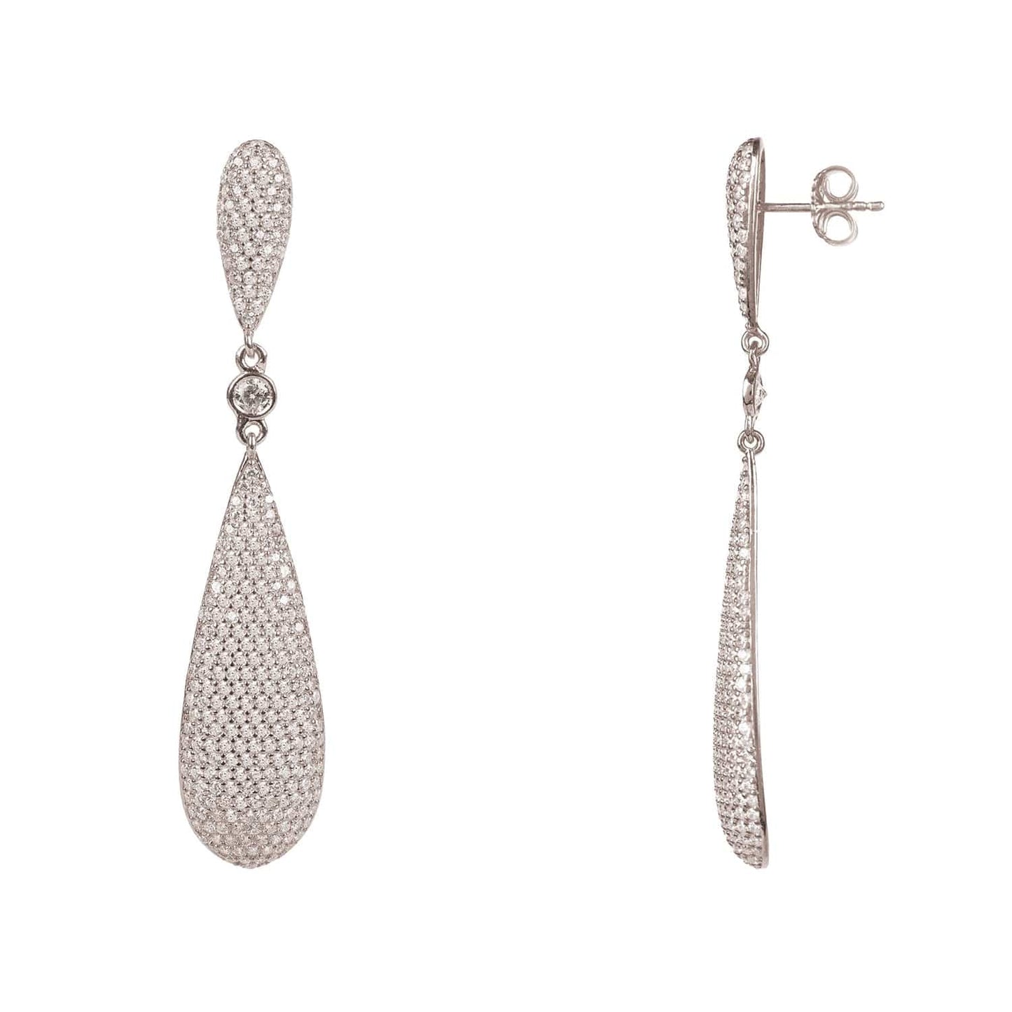 Long Drop Earrings Silver