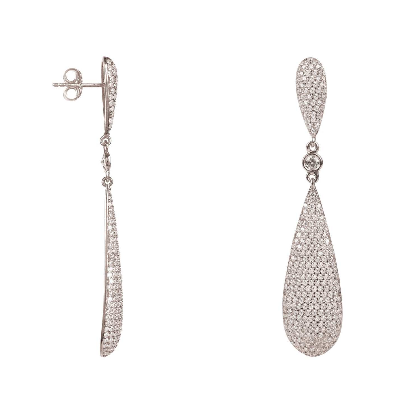 Long Drop Earrings Silver