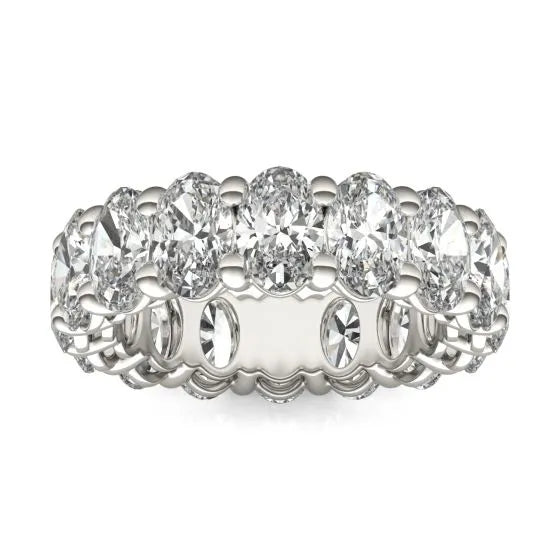 5 5/8 CTW Oval Lab Grown Diamond Couture Classic Eternity Ring