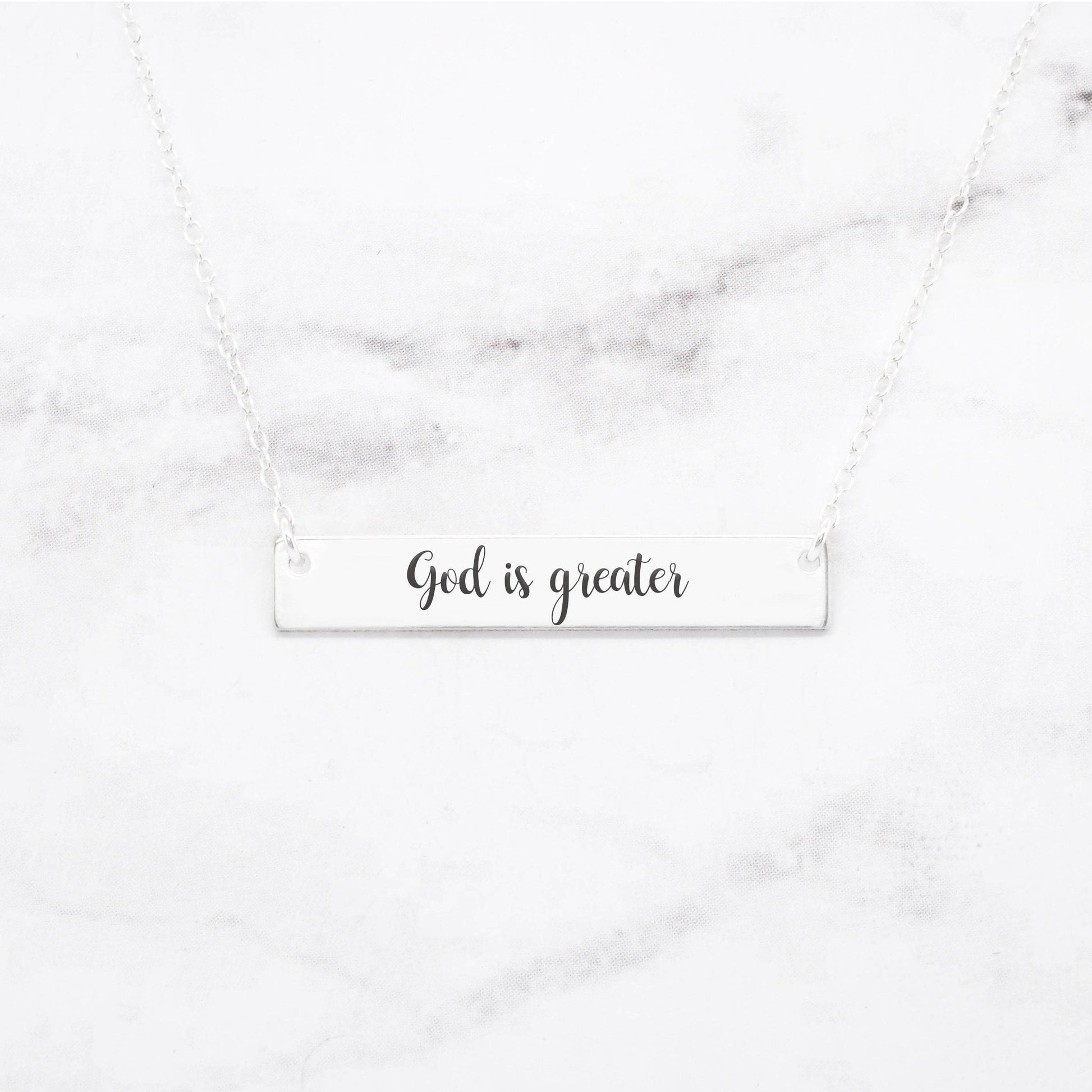 Inspirational Gold Pendant Necklace God Is Greater