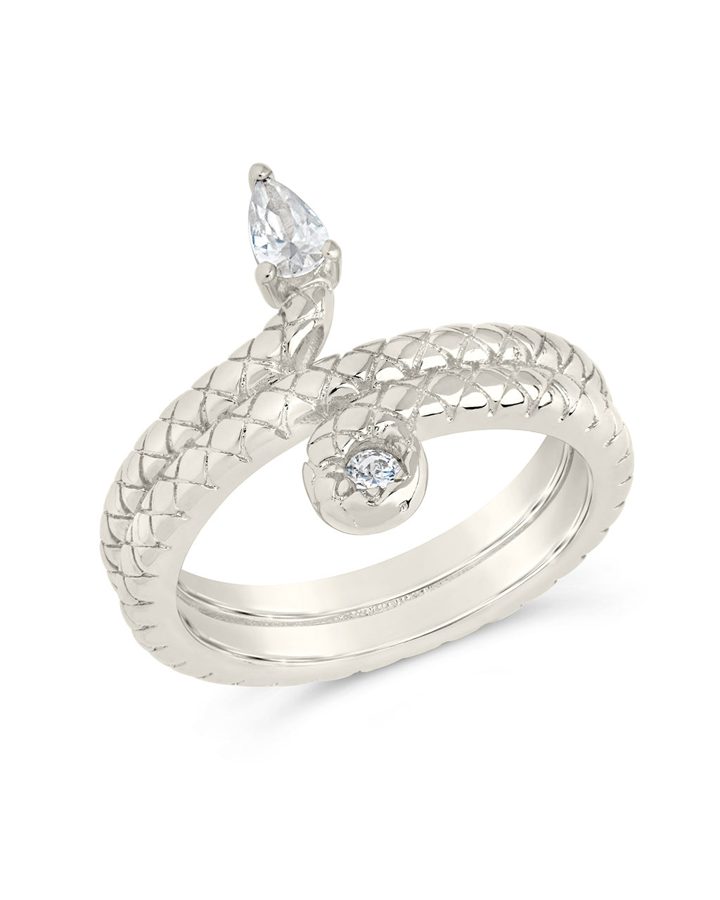 Waverly CZ Snake Ring in silver