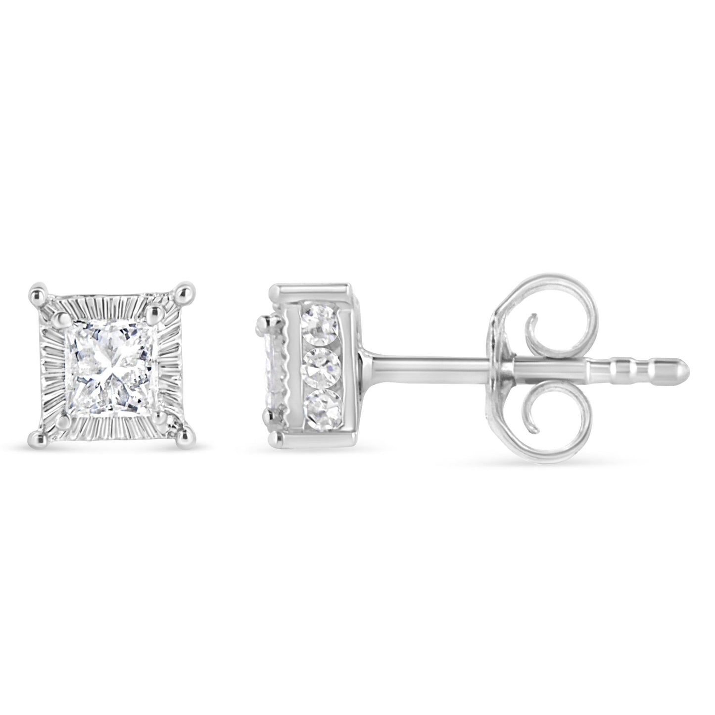 Princess-Cut Diamond Stud Earrings 0.5 ct.