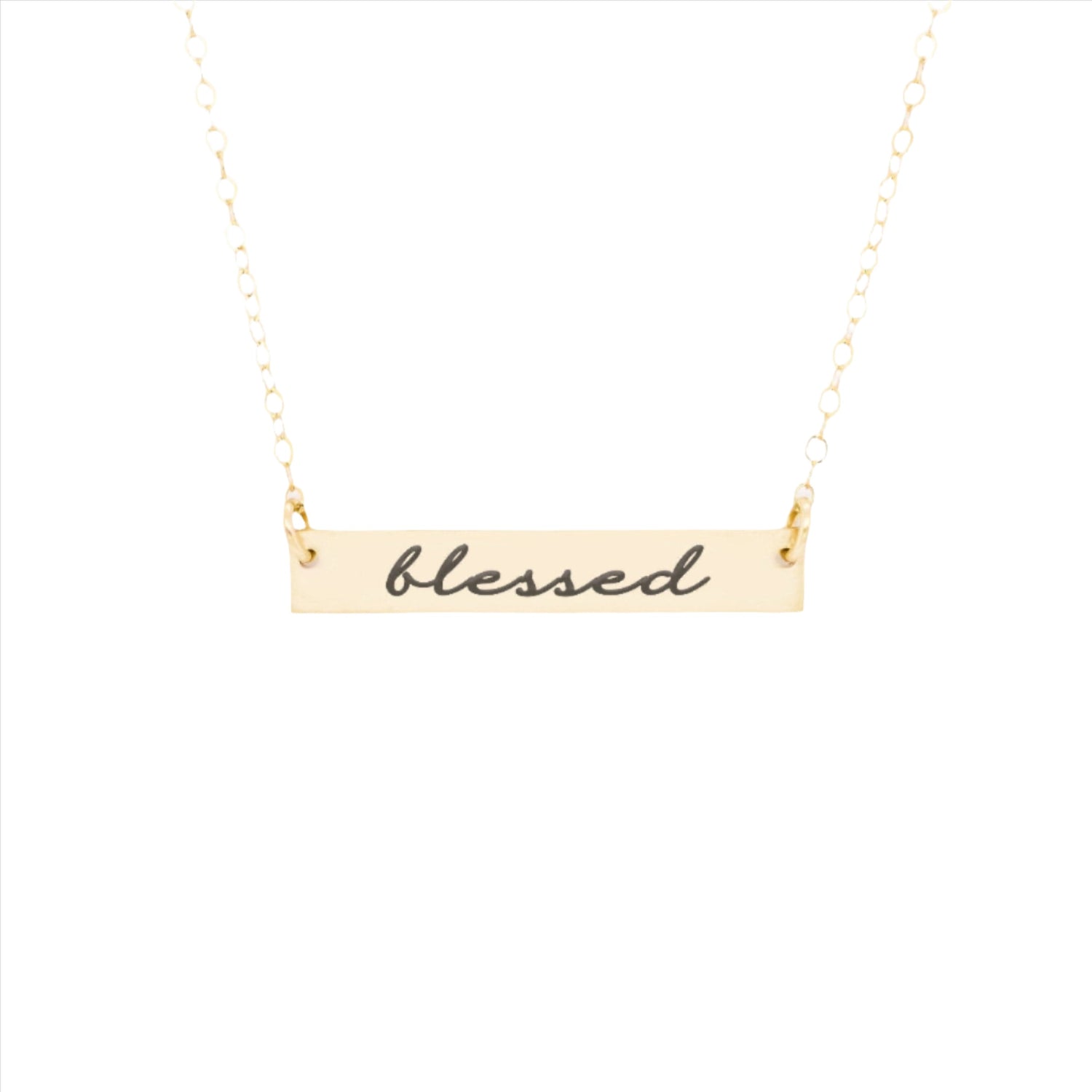 Personalized Gold Bar Necklace Inspirational Jewelry | Gold