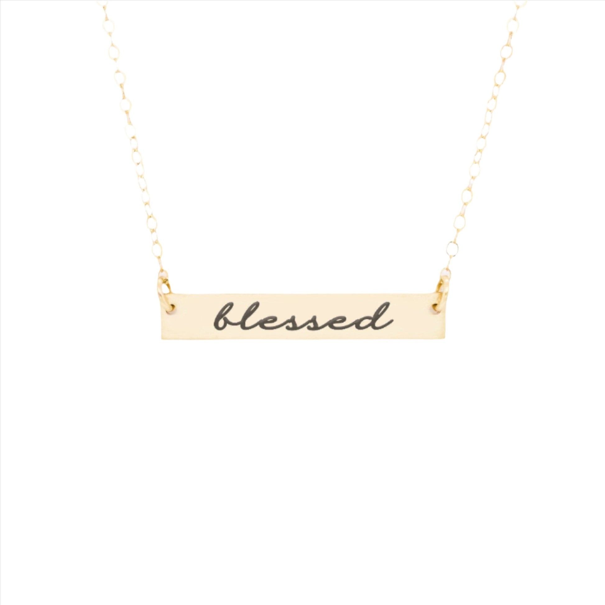 Personalized Gold Bar Necklace Inspirational Jewelry | Gold