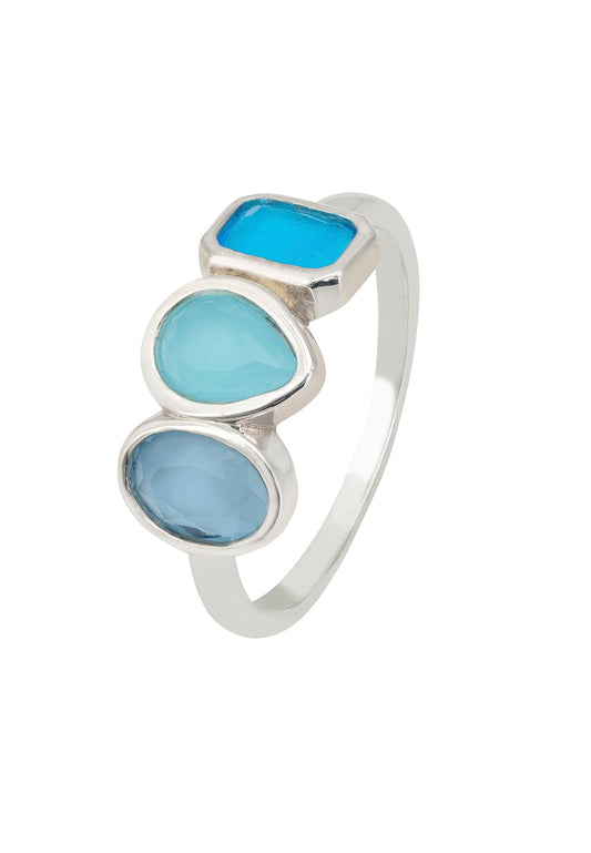 Verona Triple Gemstone Ring Silver the Blues