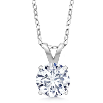 2.00 CTW Lab-Created Moissanite Solitaire Pendant Necklace