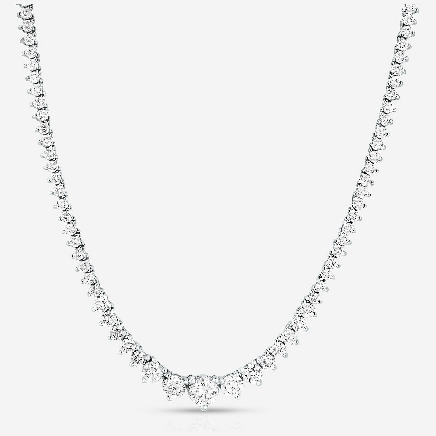 15 CTW Lab Created Moissanite Tennis Necklace - G-H Color, SI Clarity