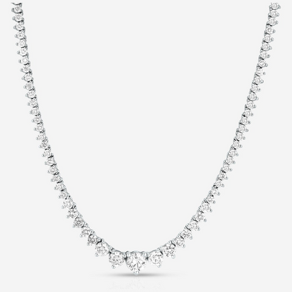 15 CTW Lab Created Moissanite Tennis Necklace - G-H Color, SI Clarity