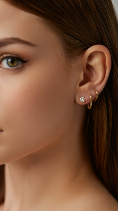 1 CTW Princess-Cut Diamond Stud Earrings