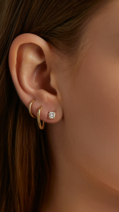 1 CTW Princess-Cut Diamond Stud Earrings