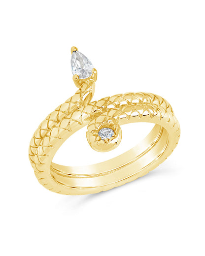 Waverly CZ Snake Ring in gold