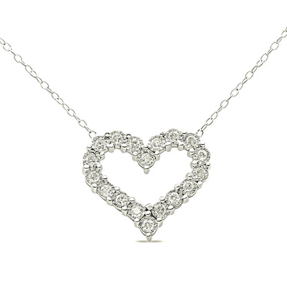 Diamond Open Heart 18" Pendant Necklace