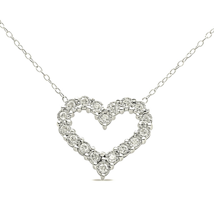 Diamond Open Heart 18" Pendant Necklace