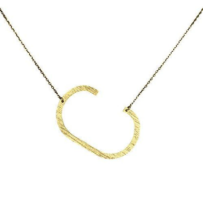 16 Inch Custom Initial Necklace Gold