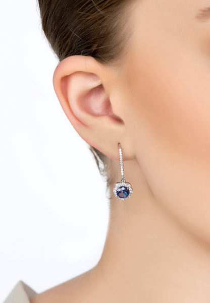 Matilda Drop Earrings Tanzanite Silver