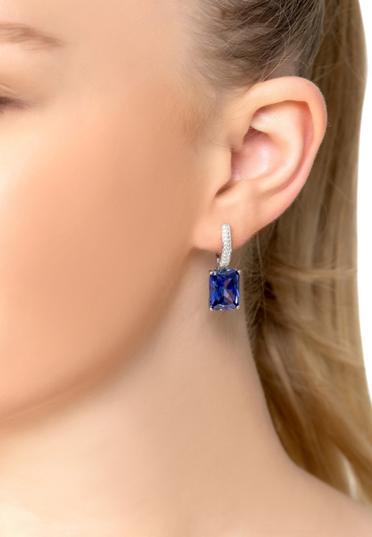 Silver Tanzanite Drop Earrings