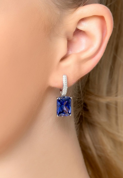 Silver Tanzanite Drop Earrings