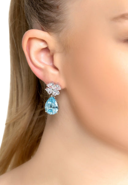 Victoria Blue Topaz Teardrop Earrings