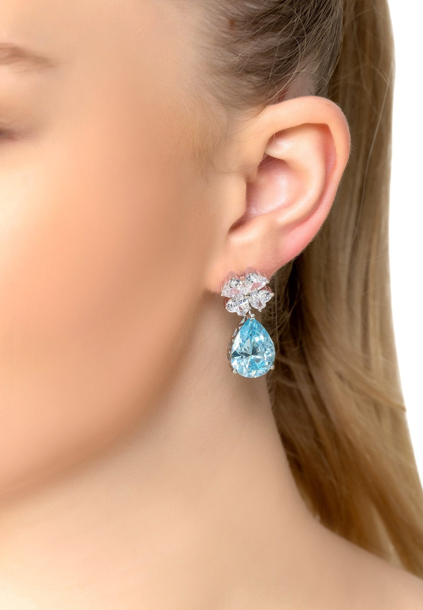 Victoria Blue Topaz Teardrop Earrings