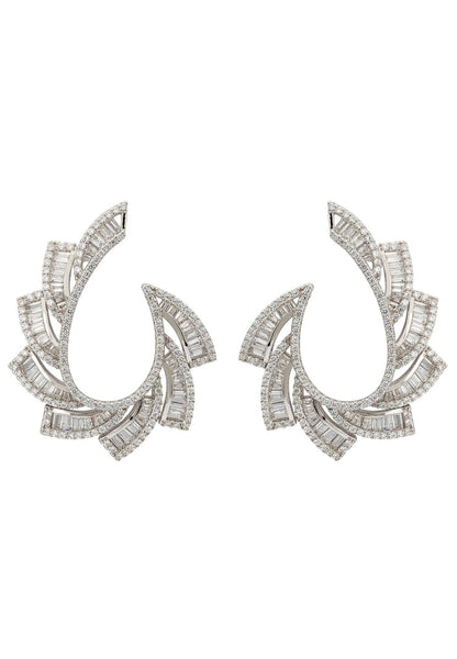 Amara Sweeping Hoop Earrings Silver