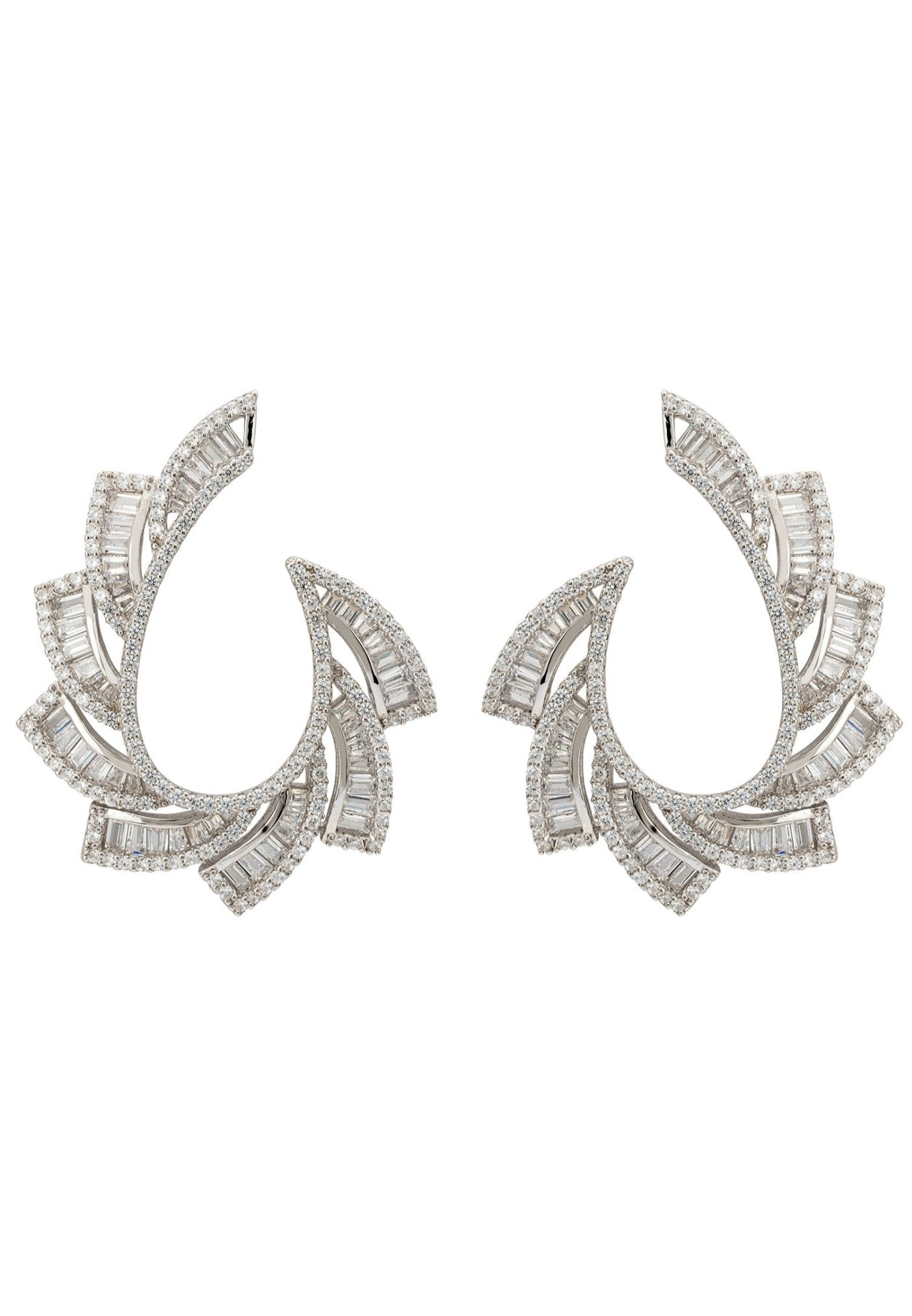 Amara Sweeping Hoop Earrings Silver