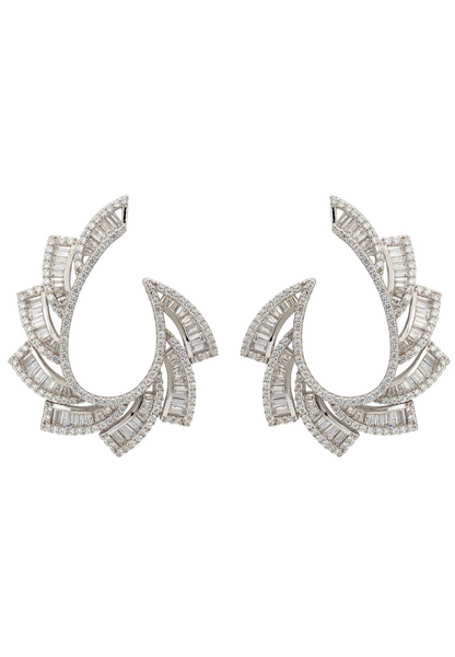 Amara Sweeping Hoop Earrings Silver