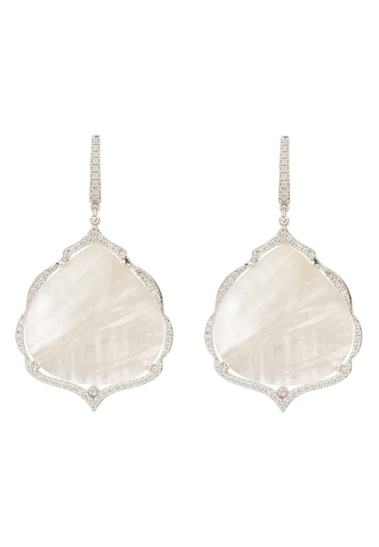 Antoinette Earrings White Mother of Pearl Silver