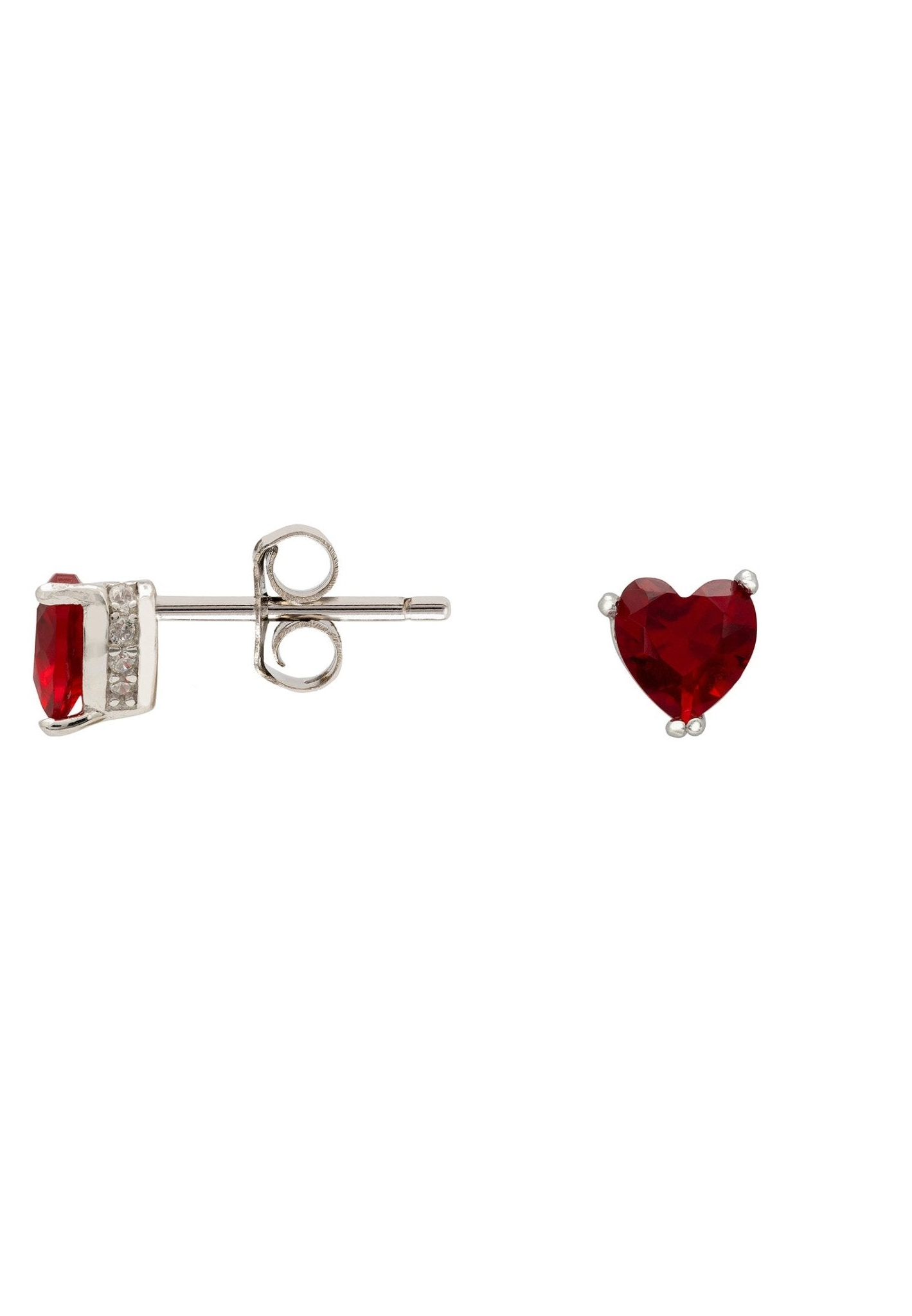 Ruby Asscher Cut Heart Studs