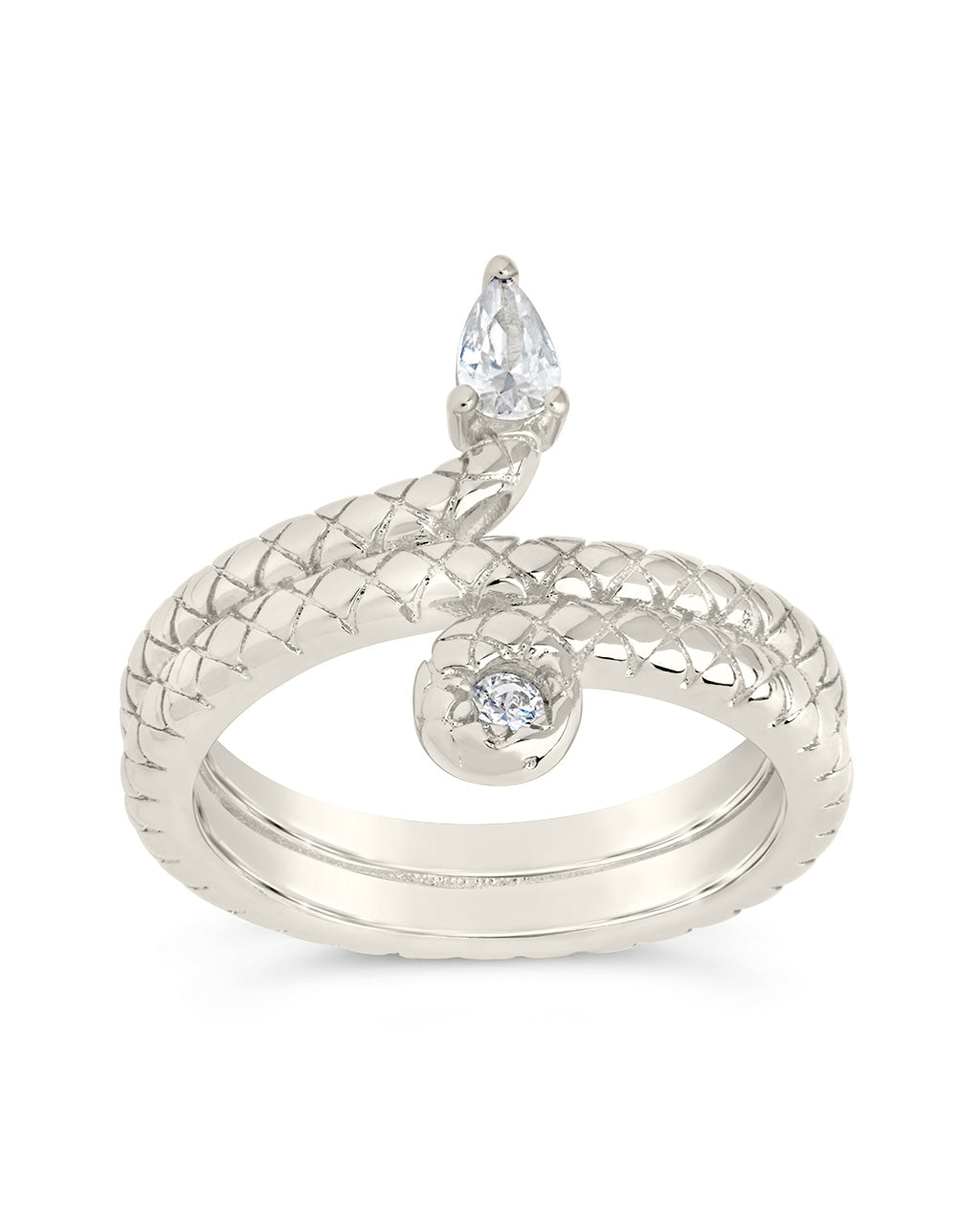 Waverly CZ Snake Ring in silver