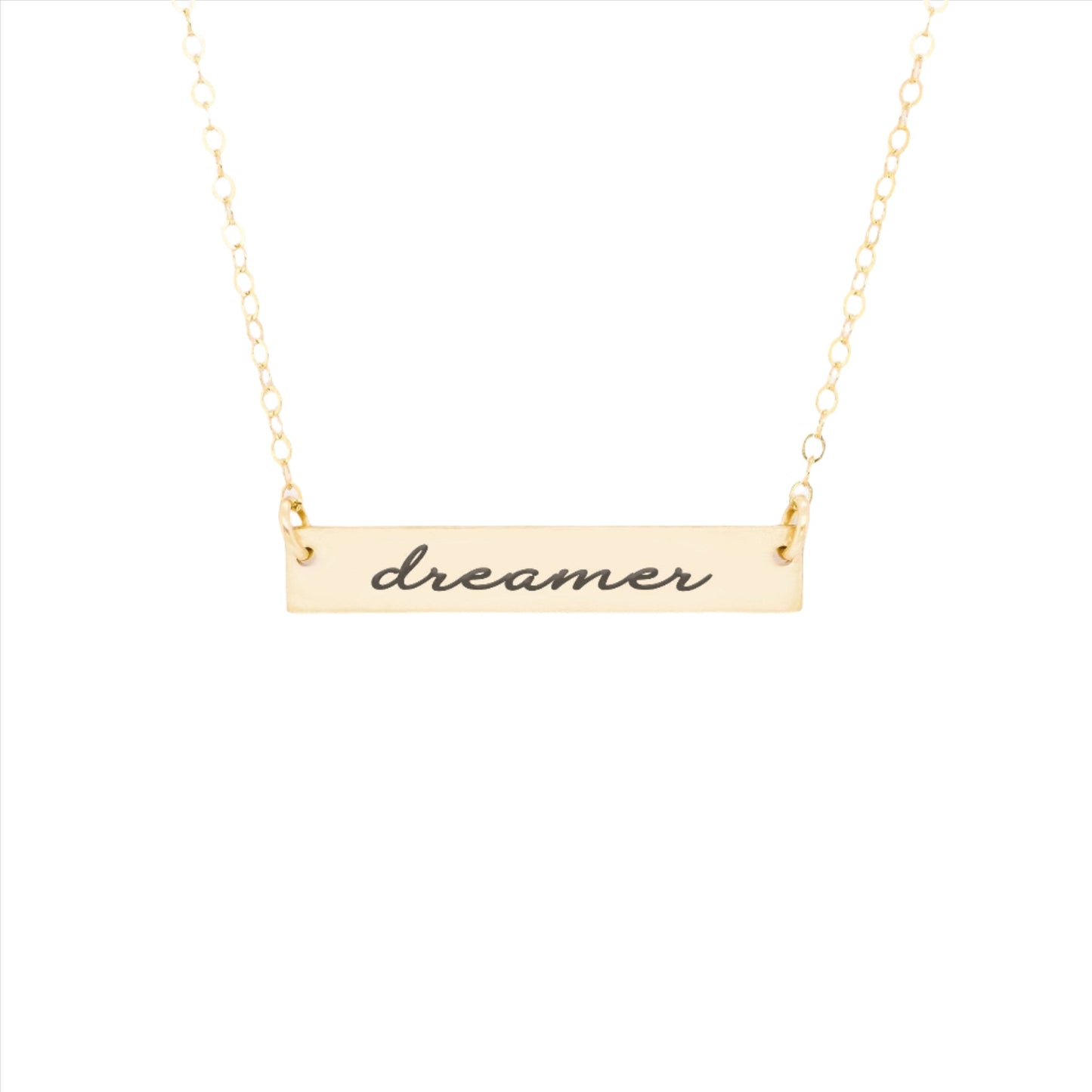 Gold Bar Necklace - Dreamer Necklace in Gold