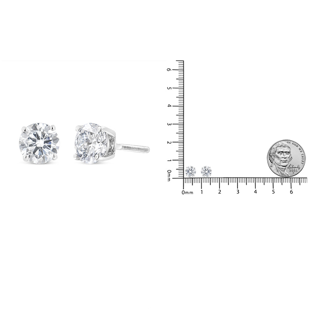 Lab Grown 1 1/2 Cttw Diamond Solitaire Stud Earrings With Screwbacks