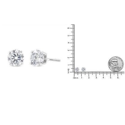 Lab Grown 1 1/2 Cttw Diamond Solitaire Stud Earrings With Screwbacks