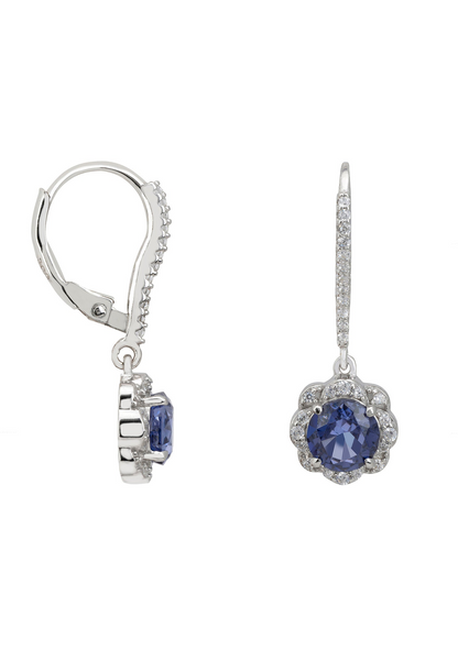 Matilda Drop Earrings Tanzanite Silver