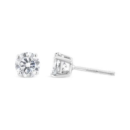 Lab Grown 1 1/2 Cttw Diamond Solitaire Stud Earrings With Screwbacks