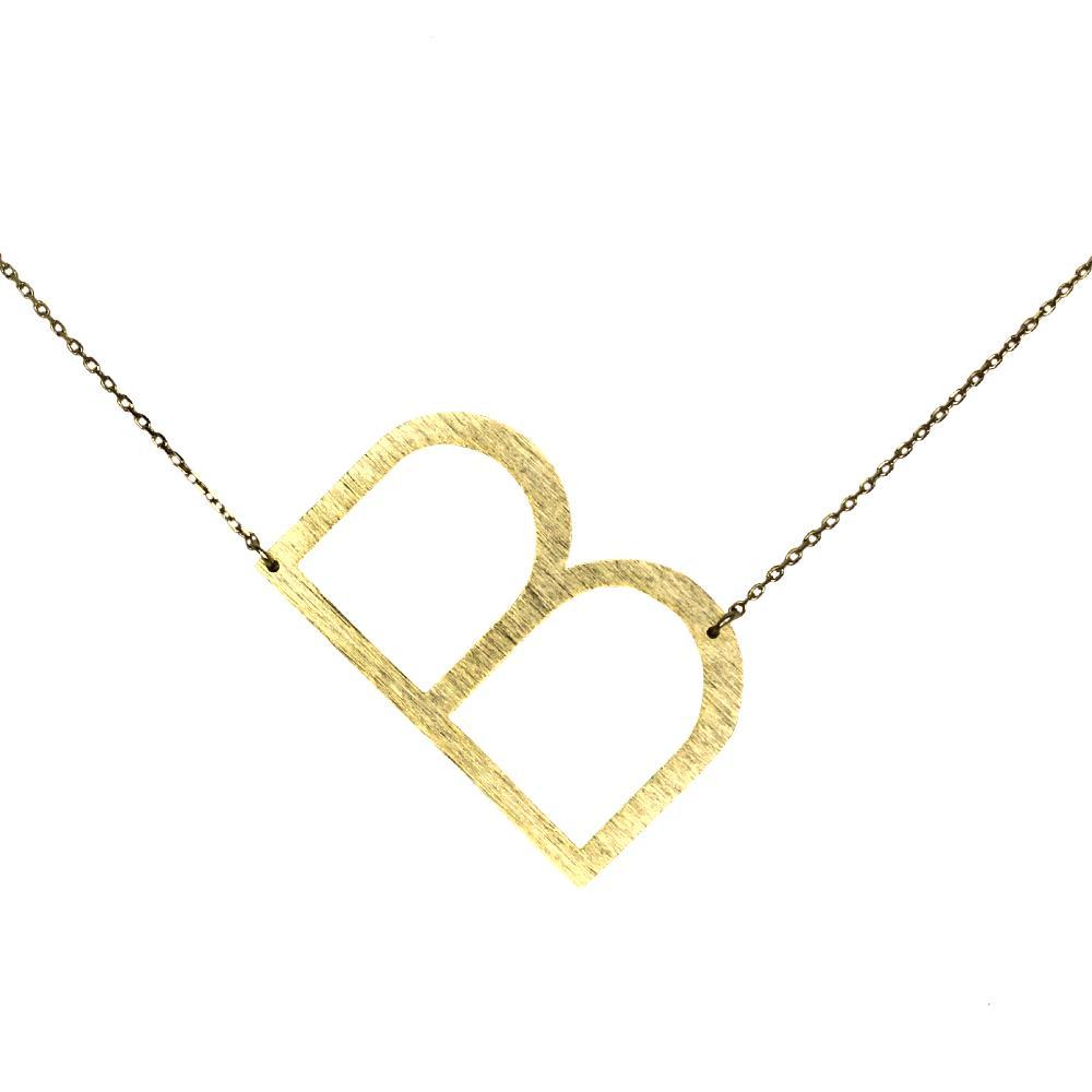 16 Inch Custom Initial Necklace Gold